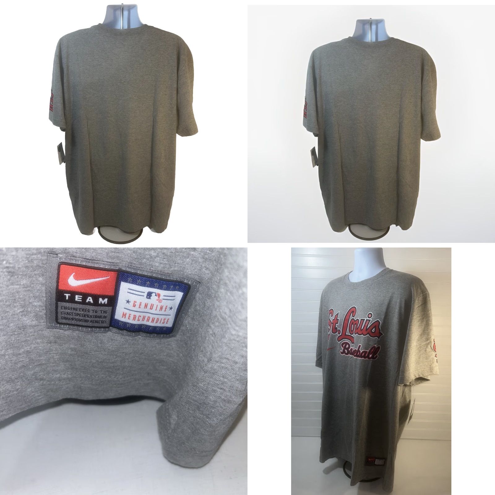 Nike VINTAGE St Louis Cardinals Baseball Nike Shirt Men 3XL Dark Heather Gray Short Sleeve Size US XXL / EU 58 / 5 - 8 Thumbnail