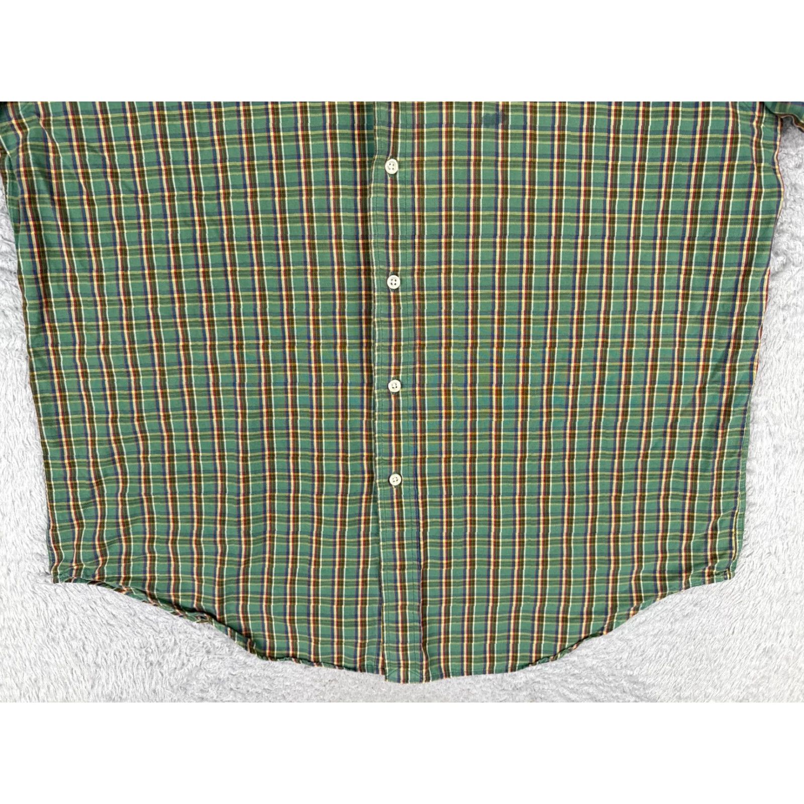Ralph Lauren VINTAGE Ralph Lauren Shirt Men Large Green Plaid Button Blake Short Sleeve Size US L / EU 52-54 / 3 - 5 Thumbnail