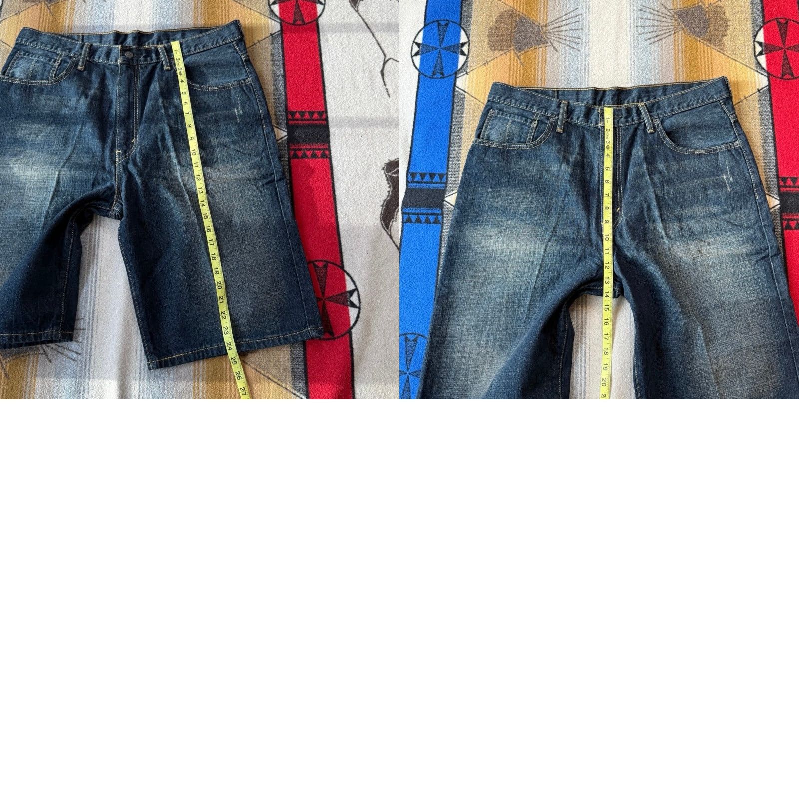 Levi's VINTAGE Levi's 569 Denim Jean Shorts Men 36 Baggy Hip Hop 12” Inseam Blue Cotton Denim Casual Travel Workwear Size US 36 / EU 52 - 8 Thumbnail