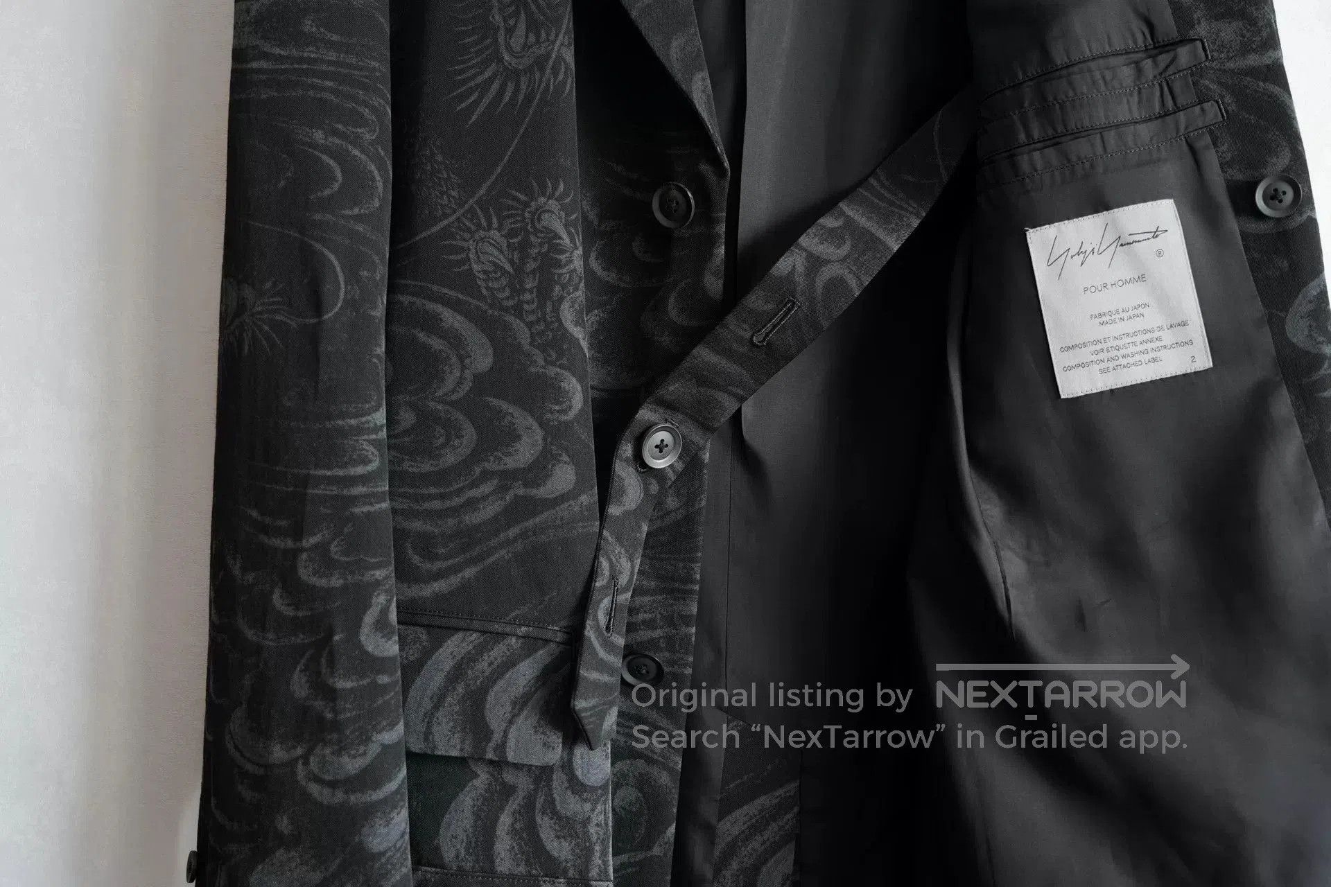 Yohji Yamamoto Yohji Yamamoto 22AW Dragon Cloud Print Jacket. Size US M / EU 48-50 / 2 - 6 Thumbnail