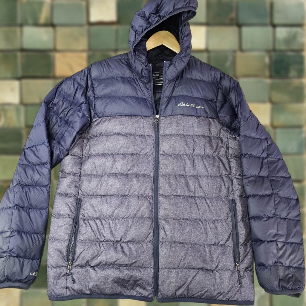 Eddie Bauer Eddie Bauer Jacket Mens M Blue Gray EB650 Down Hooded Puffer Full Zip Size US M / EU 48-50 / 2 - 1 Thumbnail