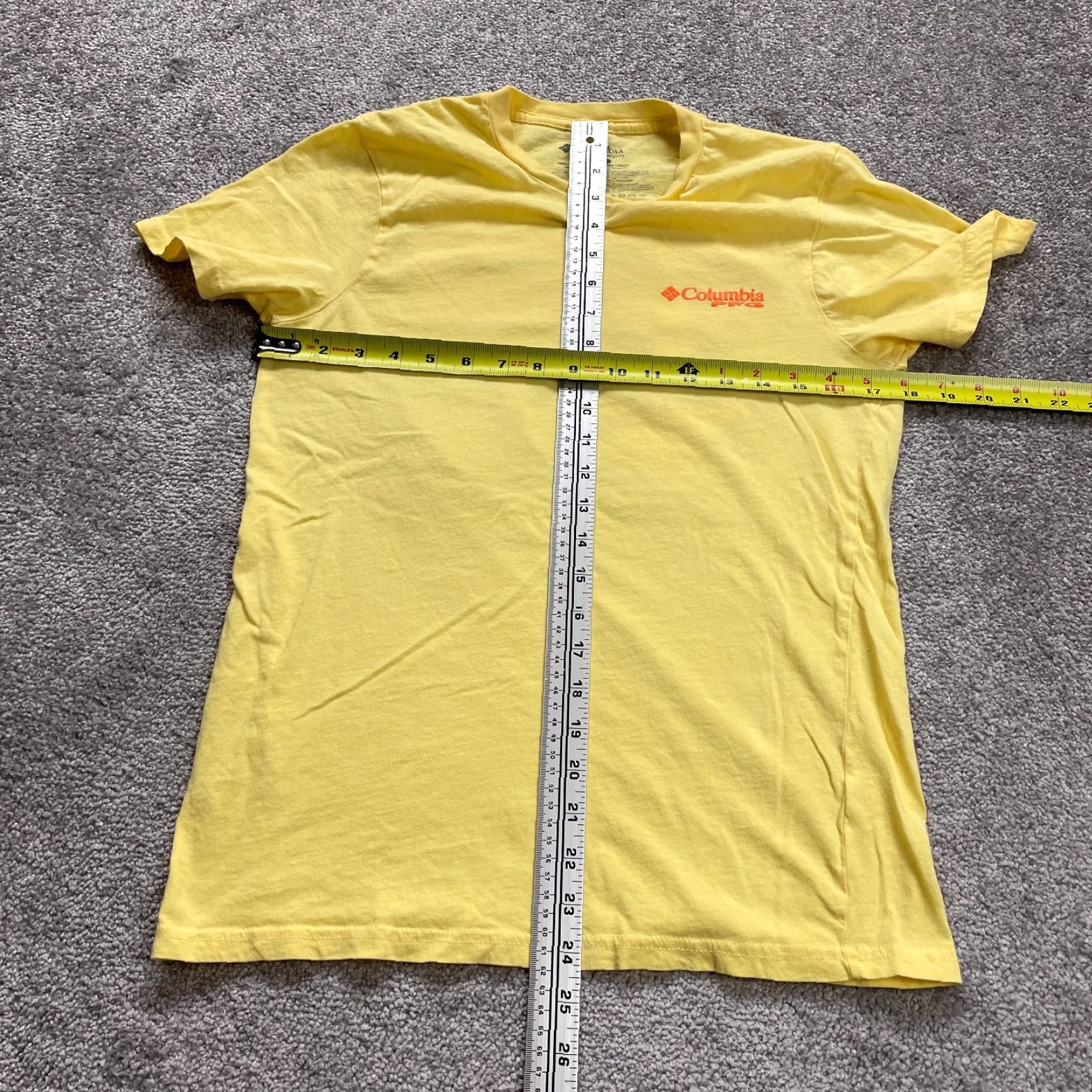 Vintage Columbia Shirt Mens Small Yellow Crew Neck Short Sleeve PFG Outdoor Fishing Top - All Seasons Lightweight Knit Size US S / EU 44-46 / 1 - 5 Thumbnail