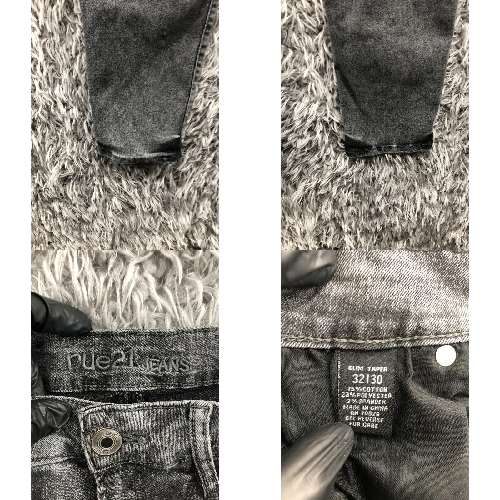 Vintage Rue 21 Slim Taper Jeans 31x30 Mens Mid Rise Medium Wash Gray Charcoal Jeans Size US 31 - 8 Thumbnail