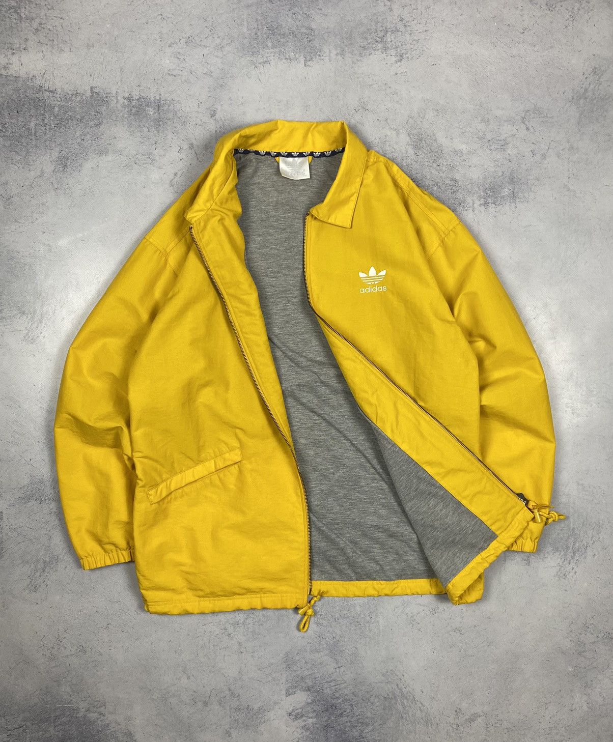 Adidas Vintage 90s Adidas Trefoil Logo Yellow Windbreaker Jacket Size US M / EU 48-50 / 2 - 2 Thumbnail