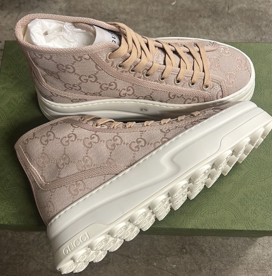 Gucci Gucci GG High Top Sneaker Rose Size US 7.5 / IT 37.5 - 4 Thumbnail