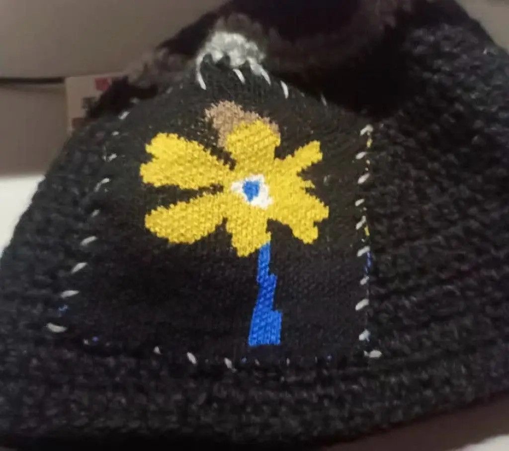 Japanese Brand Outdoor retro floral knitted tulip hat bucket hat Size ONE SIZE - 6 Thumbnail