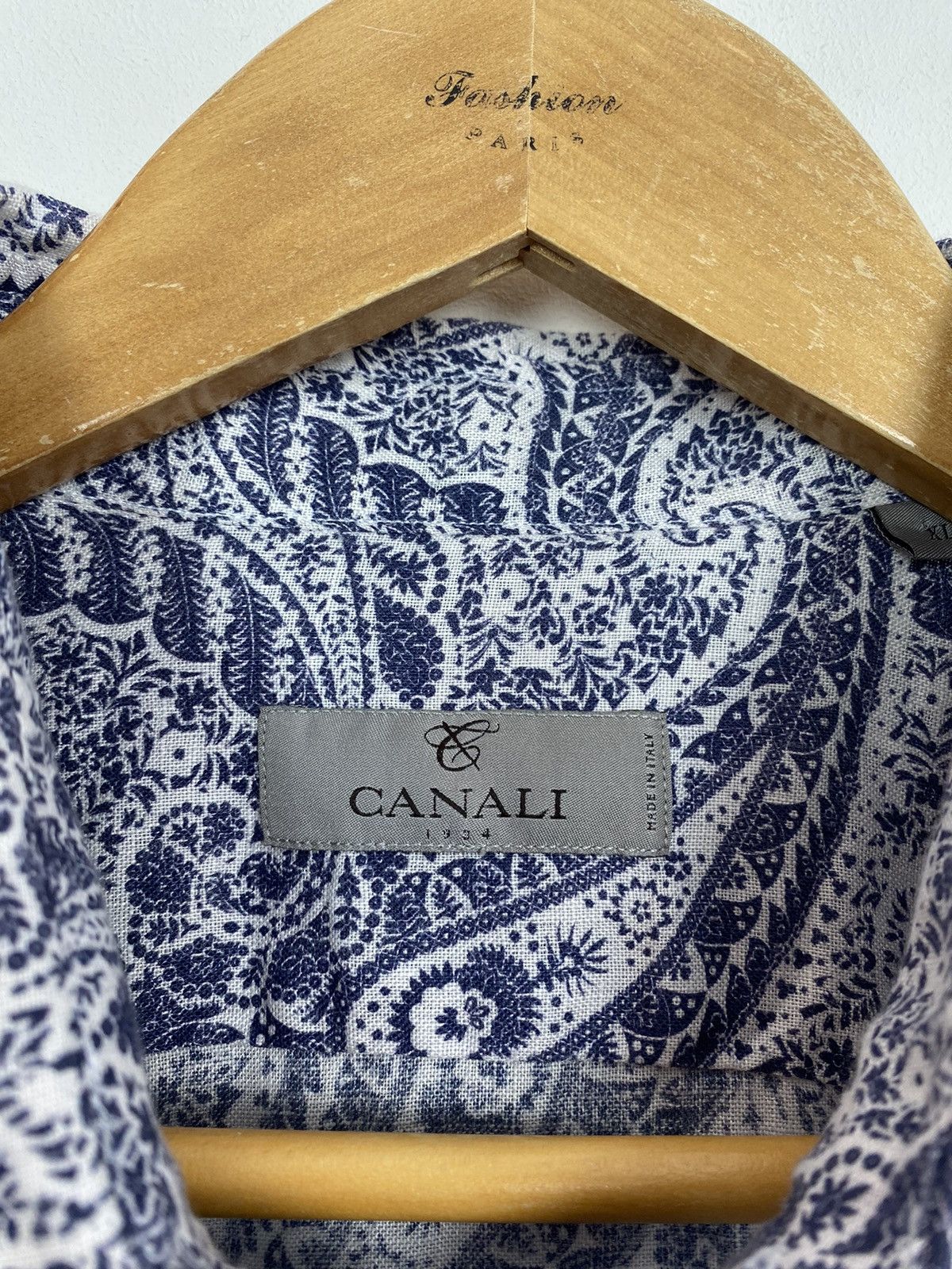 Canali Canali Buttons Up Long Sleeve Shirt Flax Paisley Size XL Top Size US XL / EU 56 / 4 - 5 Thumbnail