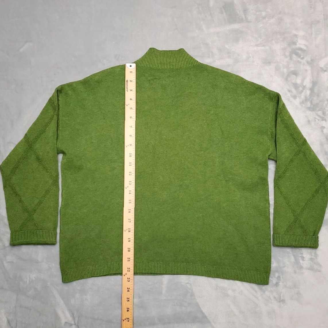 Vintage VINTAGE Christmas Sweater Womens Large Green Bead Diamond Accent Texture Viscose Blend Size L / US 10 / IT 46 - 6 Thumbnail