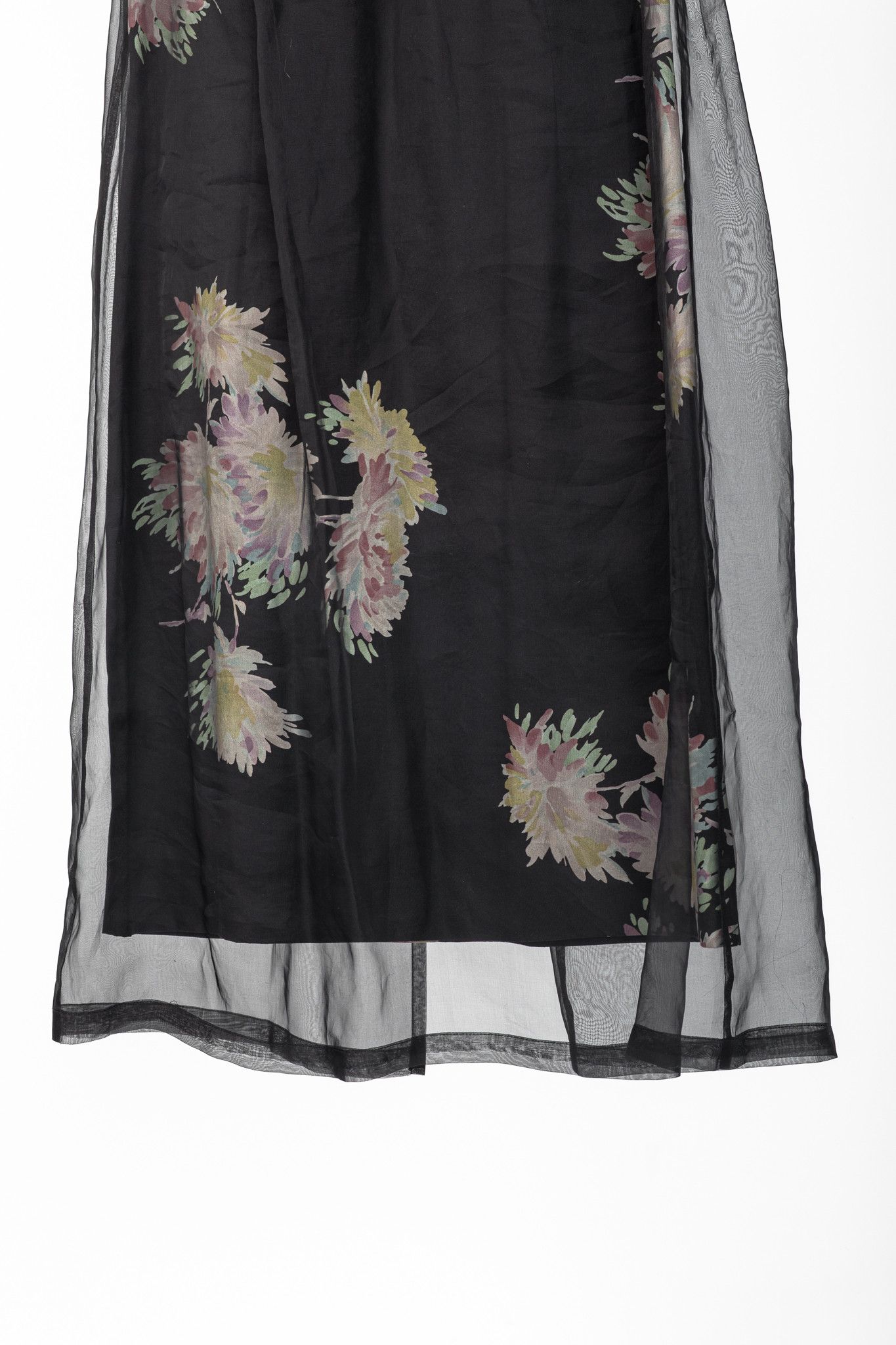 Dries Van Noten Dries Van Noten SS/13 Black Floral Silk-Organza Mini Dress Size M / US 6-8 / IT 42-44 - 6 Thumbnail