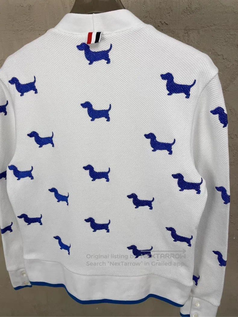 Thom Browne Thom Browne White Joint Full Print Blue Embroidered Dog Wa Size US XS / EU 42 / 0 - 4 Thumbnail