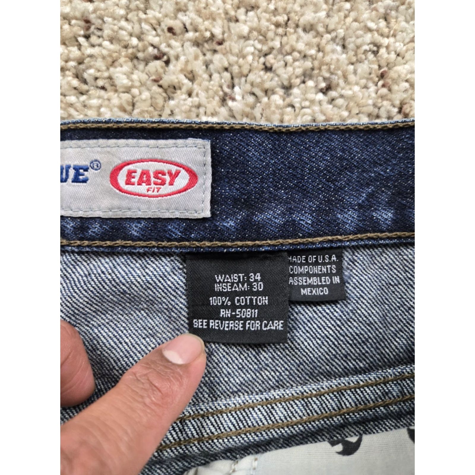 Anchor Blue VINTAGE Anchor Blue Jeans 34x26 Blue Straight Leg Baggy Fit Denim 90s Grunge Mens Jeans Size US 34 / EU 50 - 6 Thumbnail