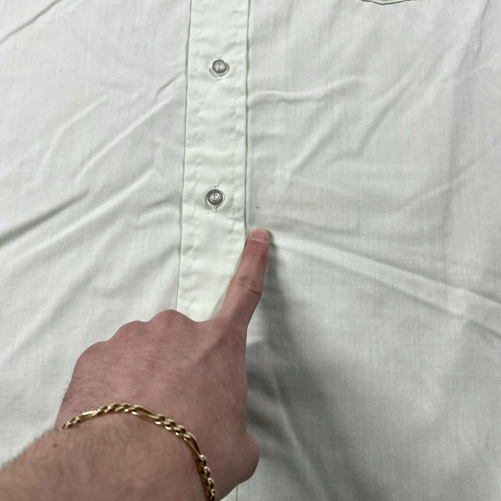 Atomic VINTAGE Wieboldt's Cambridge Collection Shirt Large Green Mod Atomic Short Sl 1960s Cotton Blend Sanforized Mens Size US L / EU 52-54 / 3 - 4 Thumbnail