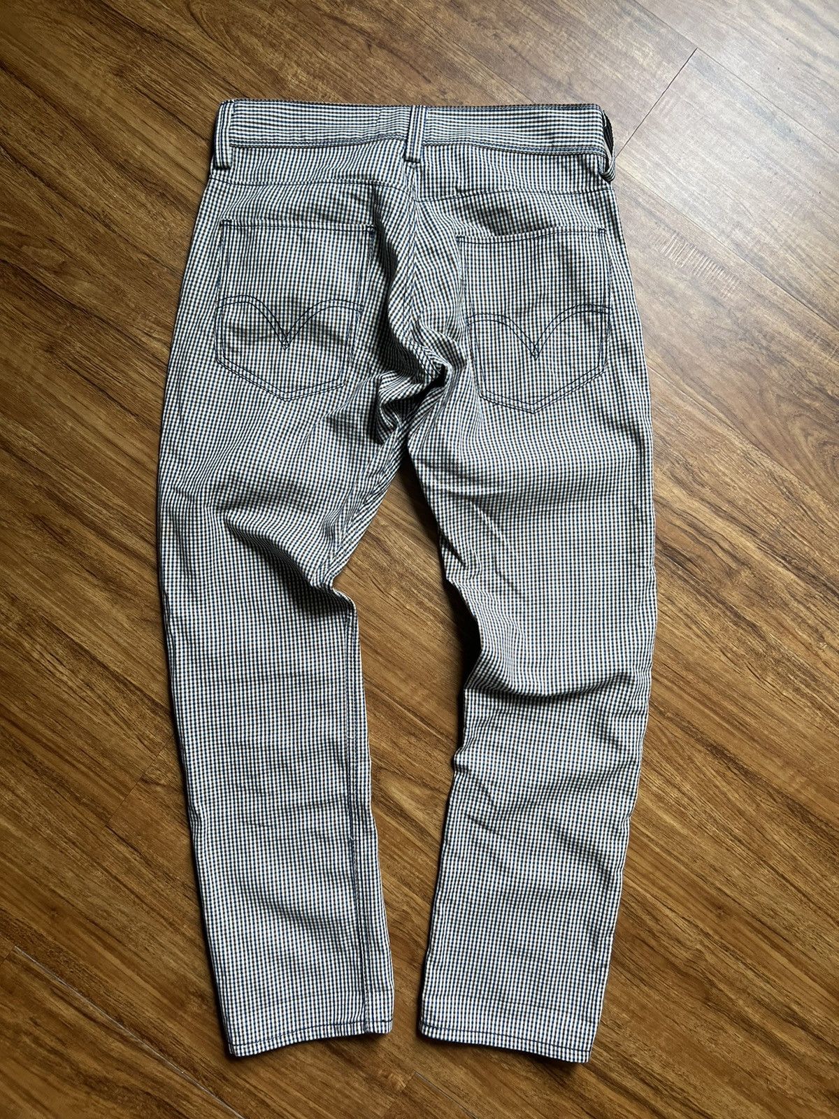 Levi's × Levi's Vintage Clothing × Vintage Tan/Navy Plaid Vintage Levi’s Reissue 511 pants white tab Size US 32 / EU 48 - 5 Thumbnail