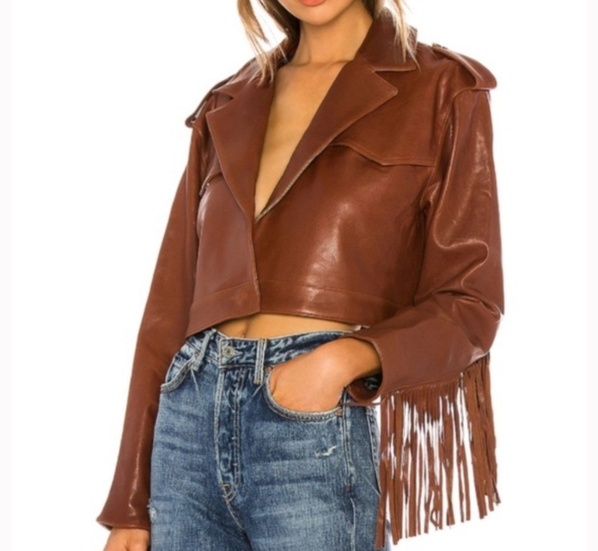 GRLFRND NWT GRLFRND Sadie Leather Fringe Jacket NEW Size S / US 4 / IT 40 - 2 Thumbnail