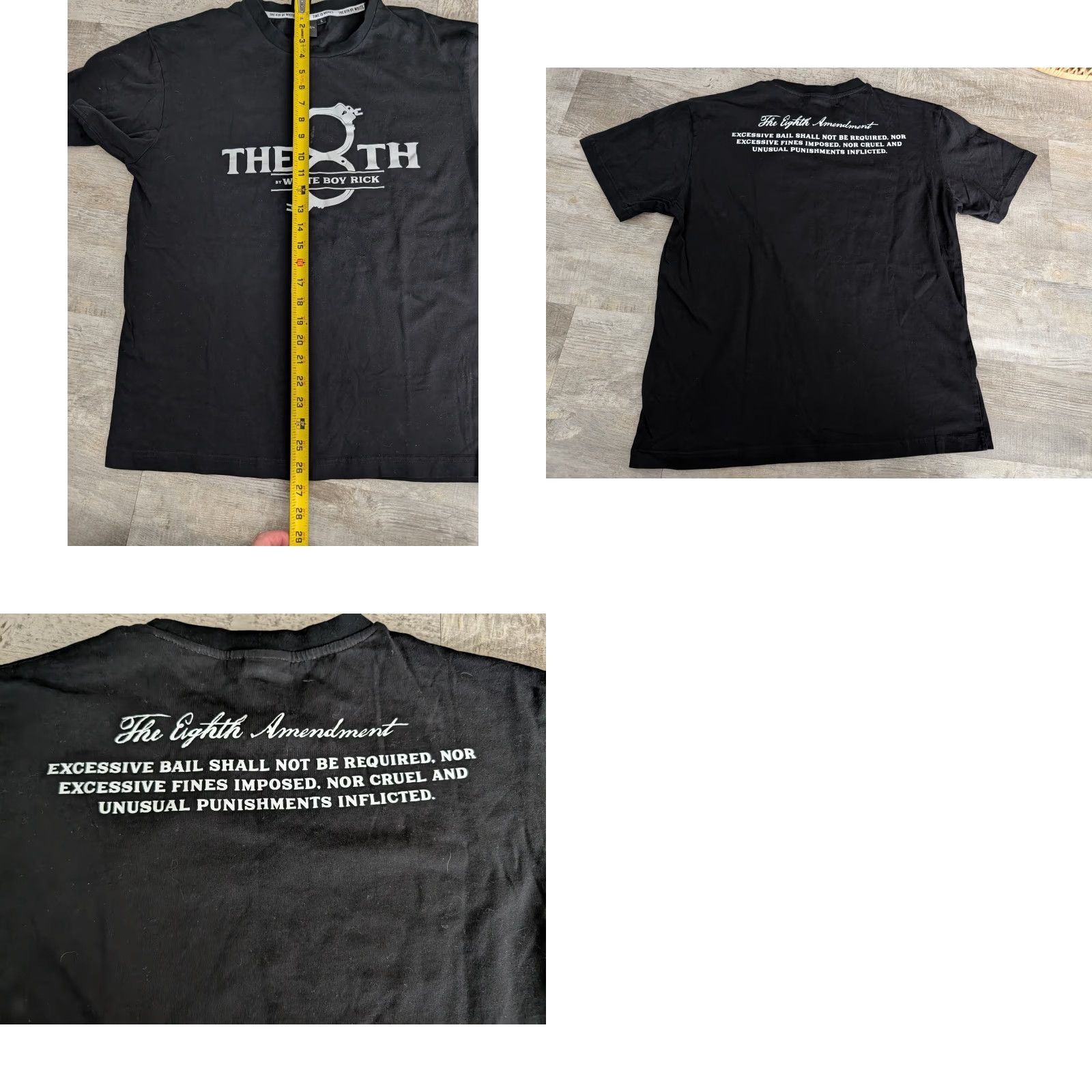 Vintage Time Is Money White Boy Rick The 8th Black Graphic T Shirt Sz L Eight Amendment Size US L / EU 52-54 / 3 - 8 Thumbnail