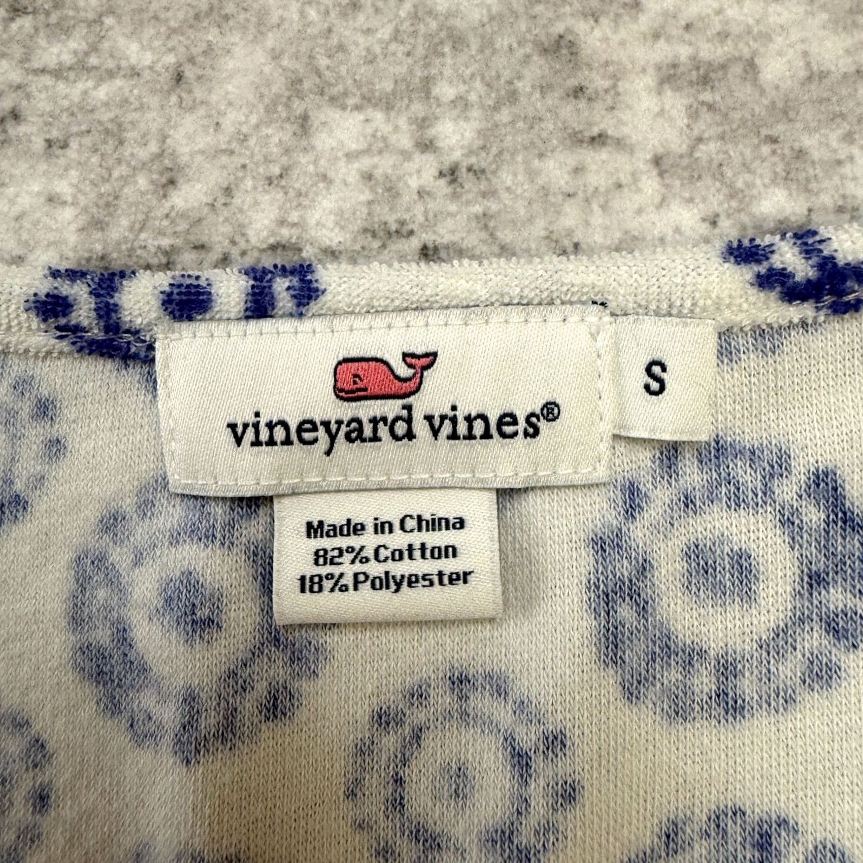 Vineyard Vines Vineyard Vines Dress Womens Small Blue Geometric Terry Cloth Coverup Resort Beach Size S / US 4 / IT 40 - 4 Thumbnail