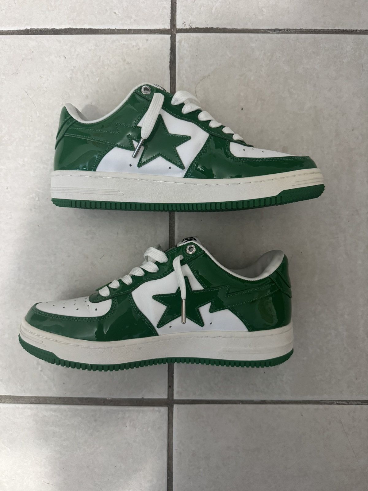 Bape BAPE Bapesta Patent Leather Green/White Size US 9 / EU 42 - 2 Thumbnail