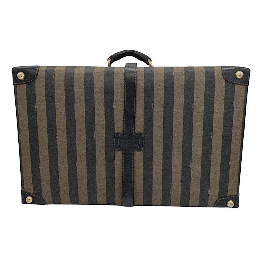 Fendi Authentic Vintage Fendi Oversized Striped PecanHardcaseTrunk Size ONE SIZE - 2 Thumbnail