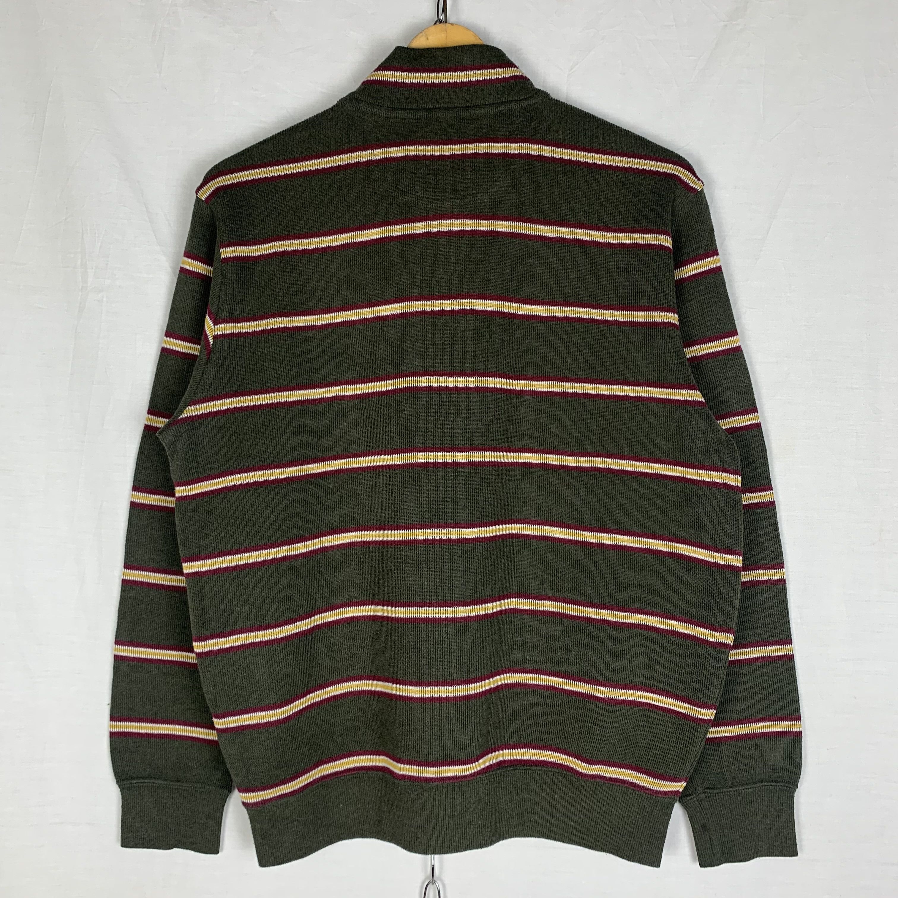 Japanese Brand Japanese Brand Stripped Half Zip Sweatshirt Sweater Size US M / EU 48-50 / 2 - 2 Thumbnail