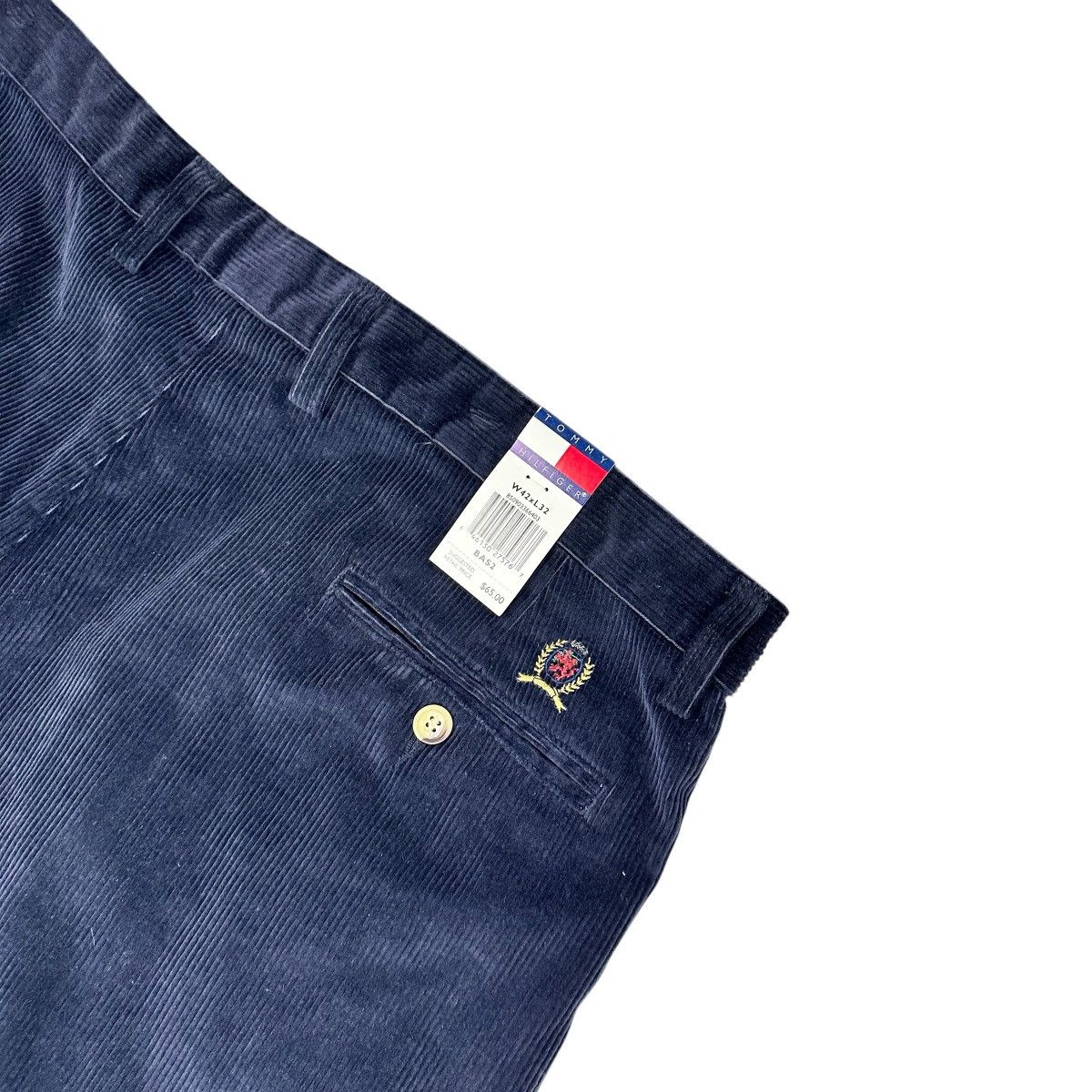 Tommy Hilfiger Vintage Tommy Hilfiger Corduroy Pants 42 X 32 Pleated Blue Size US 42 / EU 58 - 3 Thumbnail