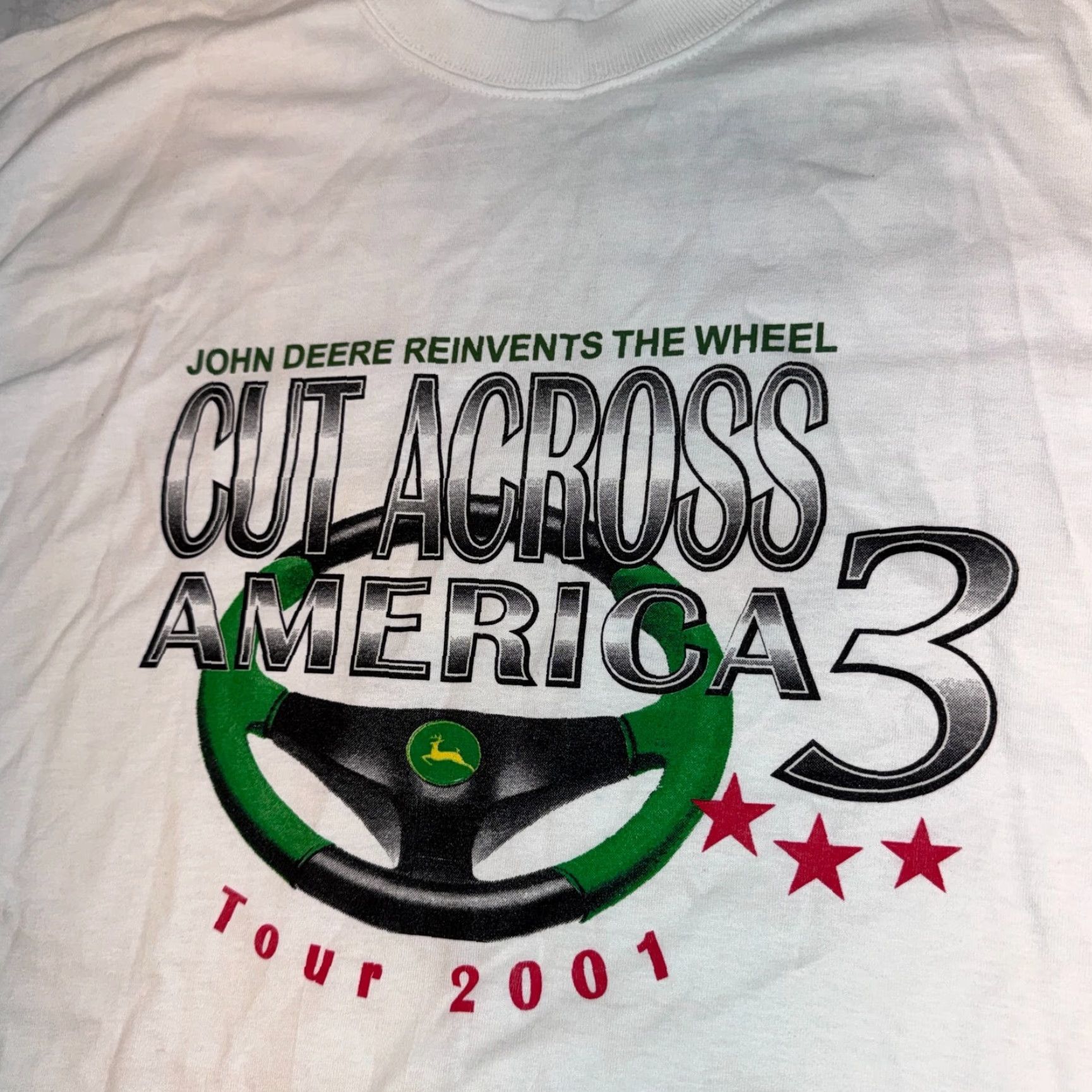 John Deere VINTAGE John Deere T-Shirt Logo shirt, White, XL, Men, Short Sleeve, Crew Neck, Regular, Cotton, 2000s, All Seasons, Machine Washable Size US XL / EU 56 / 4 - 3 Thumbnail