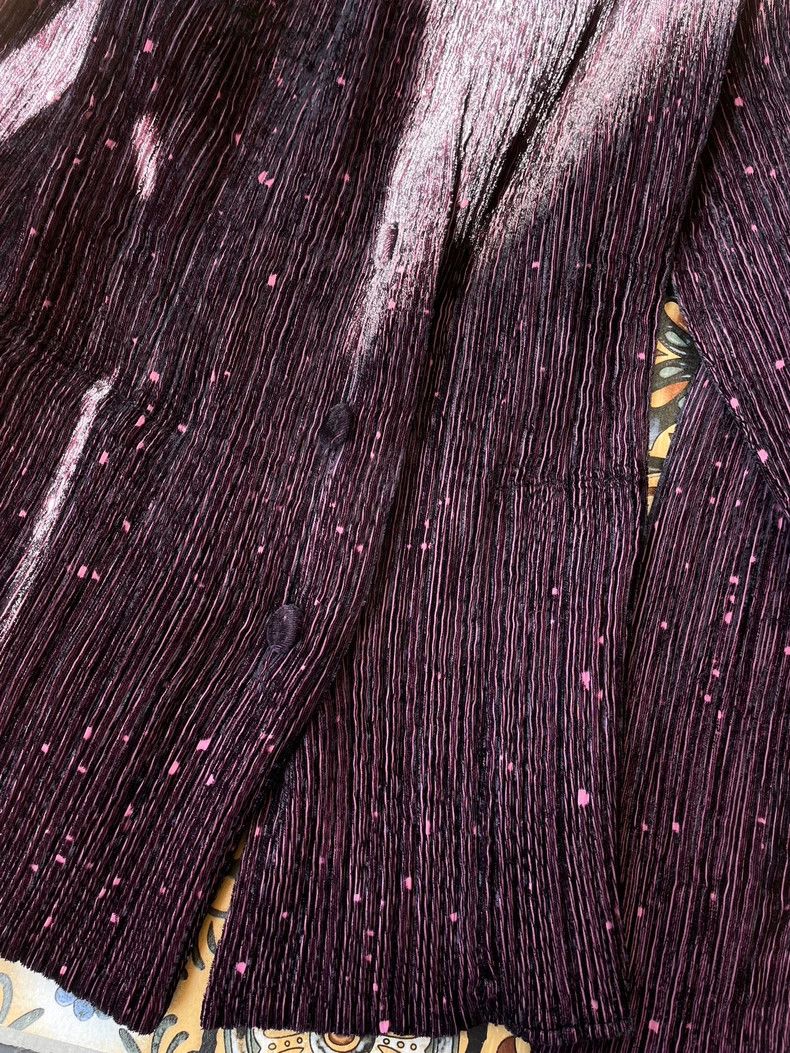 Issey Miyake Issey Miyake size:2 Deep purple velvet pleated cardigan Size XS / US 0-2 / IT 36-38 - 4 Thumbnail