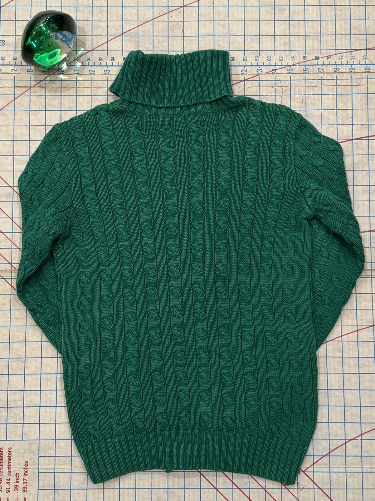 Ralph Lauren Ralph Lauren Sport Cable Knit Turtle Neck Sweater Green Med Size M / US 6-8 / IT 42-44 - 8 Thumbnail