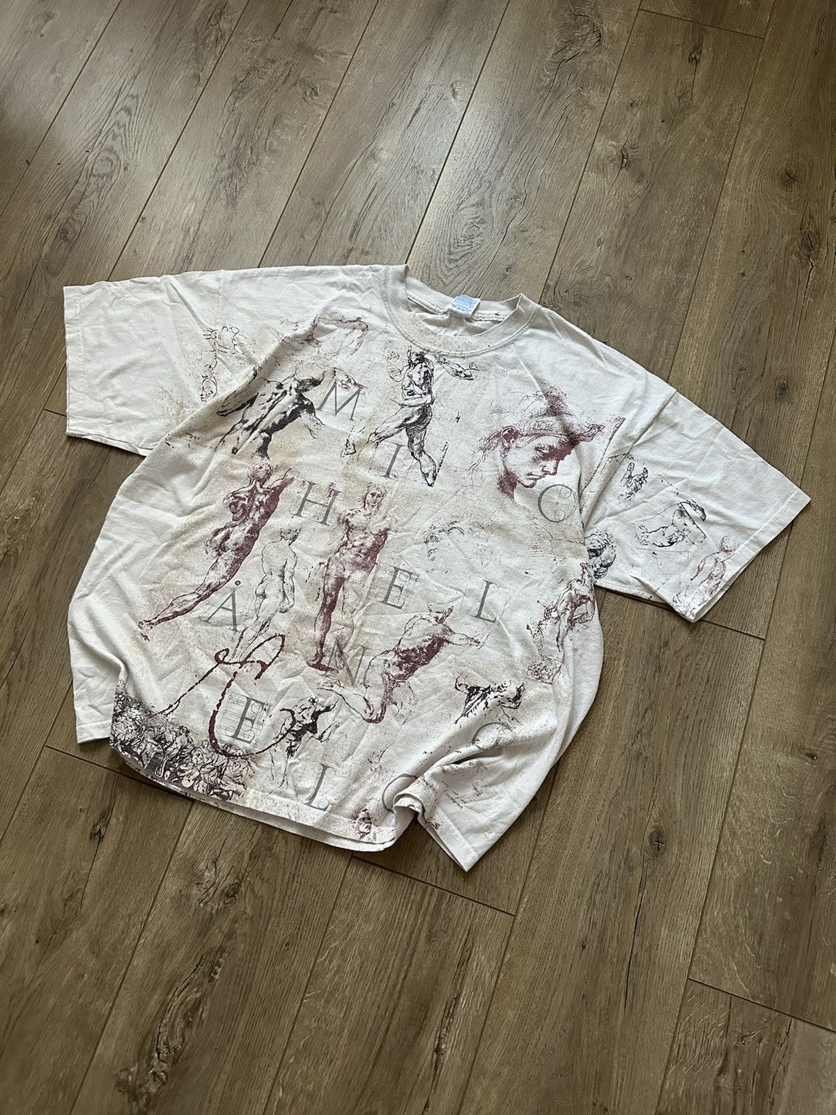 Vintage Michelangelo Full Printed Logo Tee Size US XXL / EU 58 / 5 - 2 Thumbnail