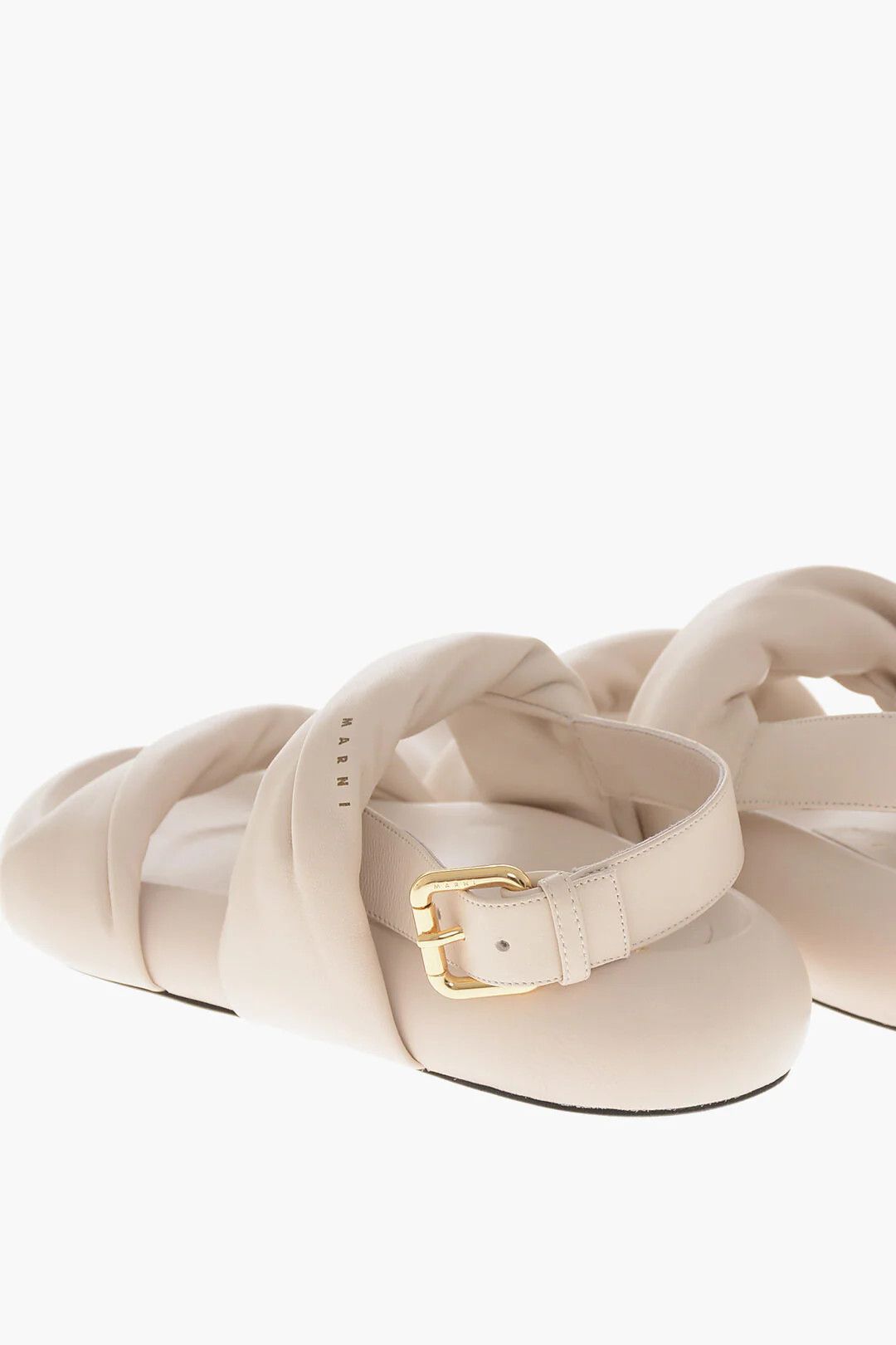 Marni og1mm0326 Leather Slingback Sandals in Beige Size US 10 / IT 40 - 2 Thumbnail