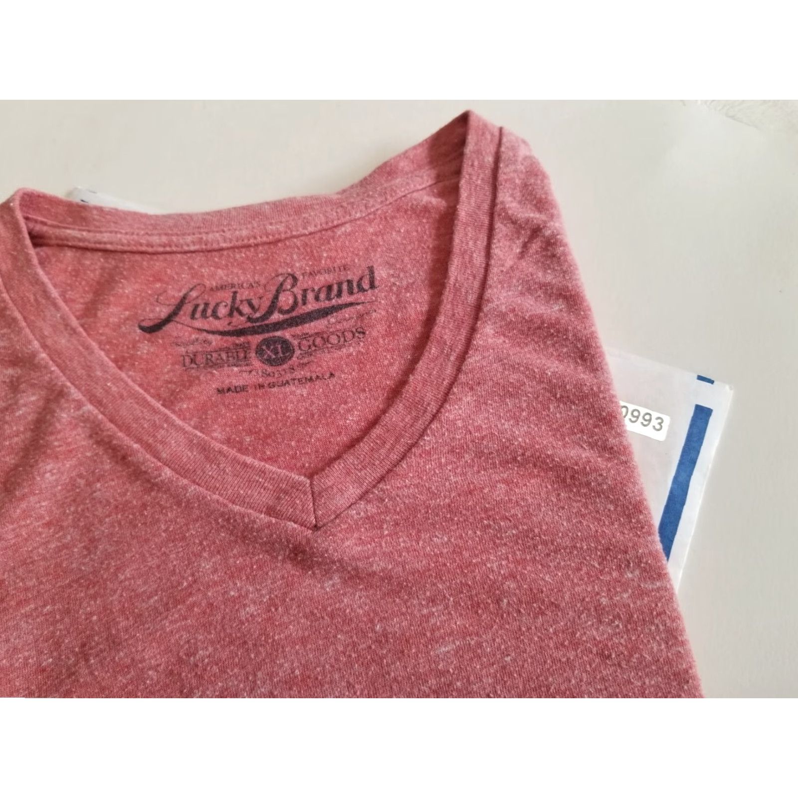 Lucky Brand Lucky Brand T-Shirt Shirt Men Peach V-Neck XL Regular Short Sleeve Size US XL / EU 56 / 4 - 7 Thumbnail