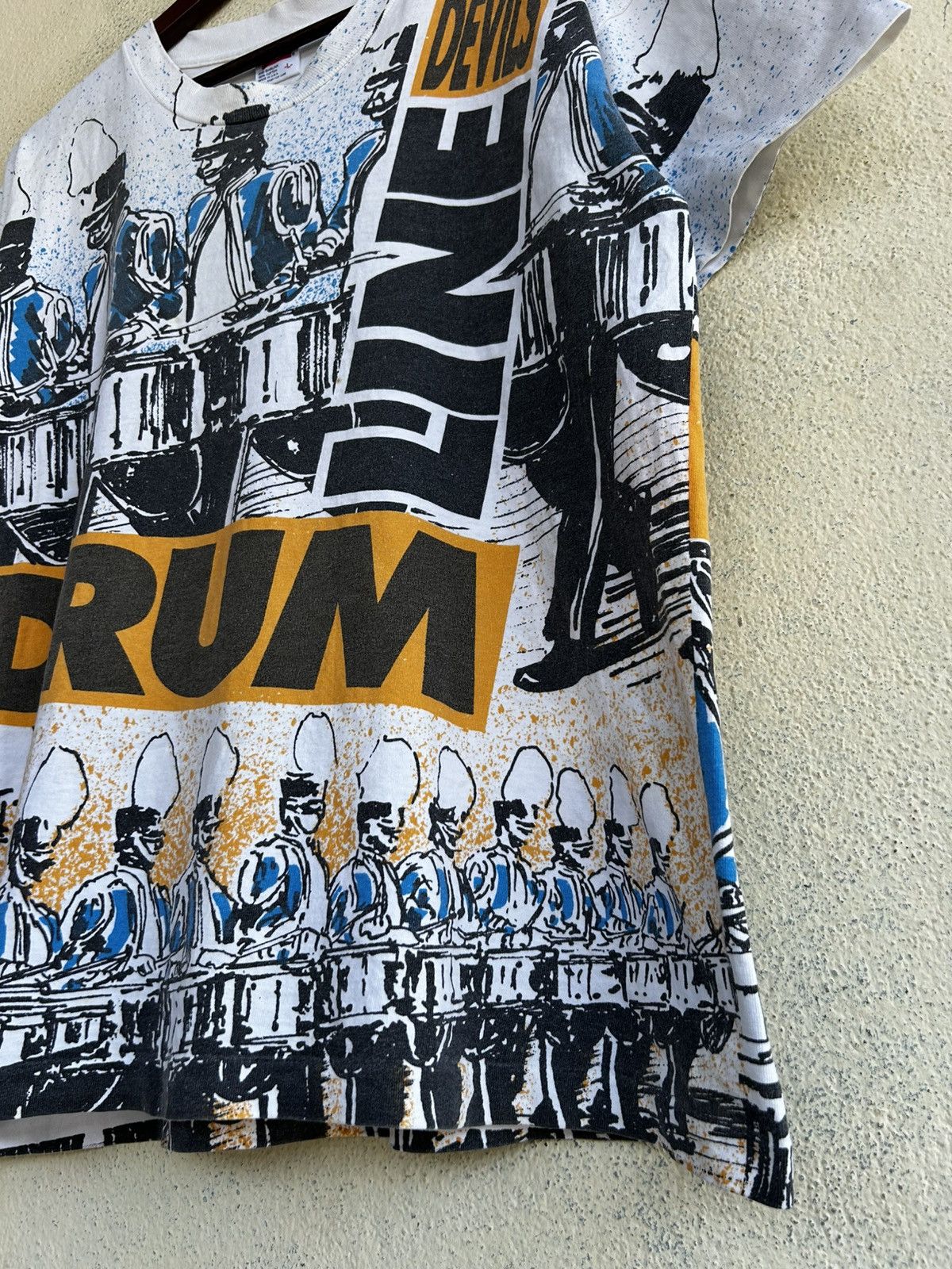 Anvil Vintage 90’s The Blue Devils Drum Line Overprint Tshirt Size US L / EU 52-54 / 3 - 6 Thumbnail