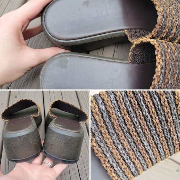 Vintage Vintage 90s y2k Bratz Brown Leather Woven Chunky Wedge Platf Size US 8 / IT 38 - 6 Thumbnail