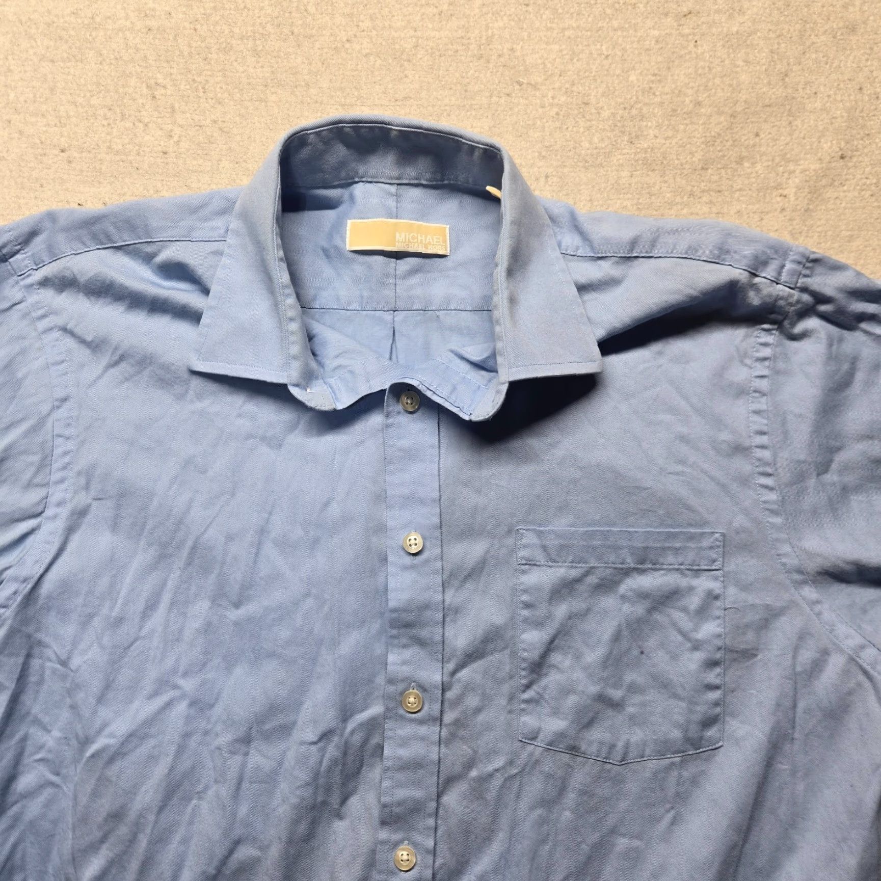 Michael Kors Michael Kors Solid Blue Dress Shirt Regular Men's 16 34/35 Button Up Long Sleeve Collar Shirt Size US L / EU 52-54 / 3 - 2 Thumbnail
