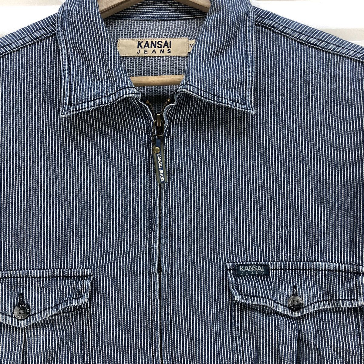 Japanese Brand × Kansai Yamamoto × Tornado Mart 💥Kansai Jeans Hikory Stripe Fully Zip Size US M / EU 48-50 / 2 - 4 Thumbnail
