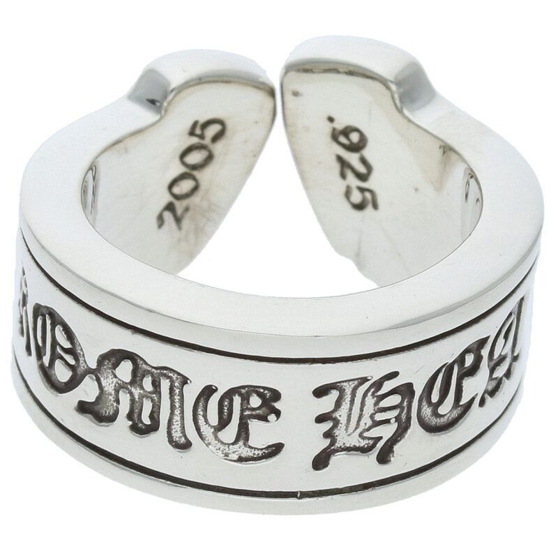 Chrome Hearts 7 CHROME HEARTS LARGE SCROLL LABEL RING silver Size ONE SIZE - 1 Thumbnail