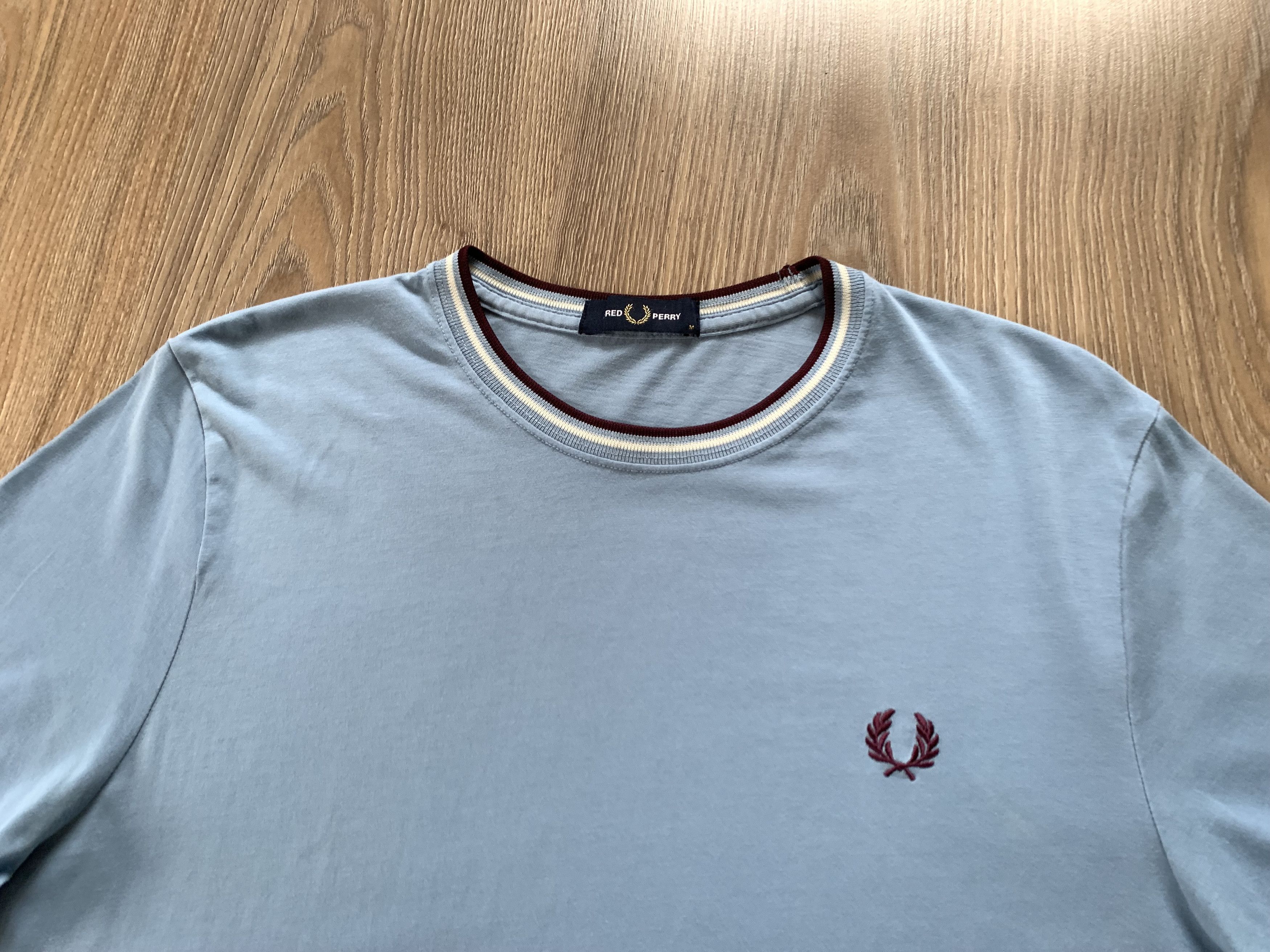 Fred Perry × Vintage Fred Perry Light Blue Cotton T Shirt Size US M / EU 48-50 / 2 - 4 Thumbnail