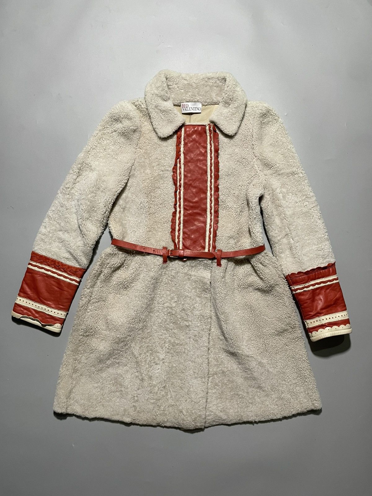 RED Valentino Red Valentino Lamb Fur Trench Coat Size S / US 4 / IT 40 - 1 Thumbnail