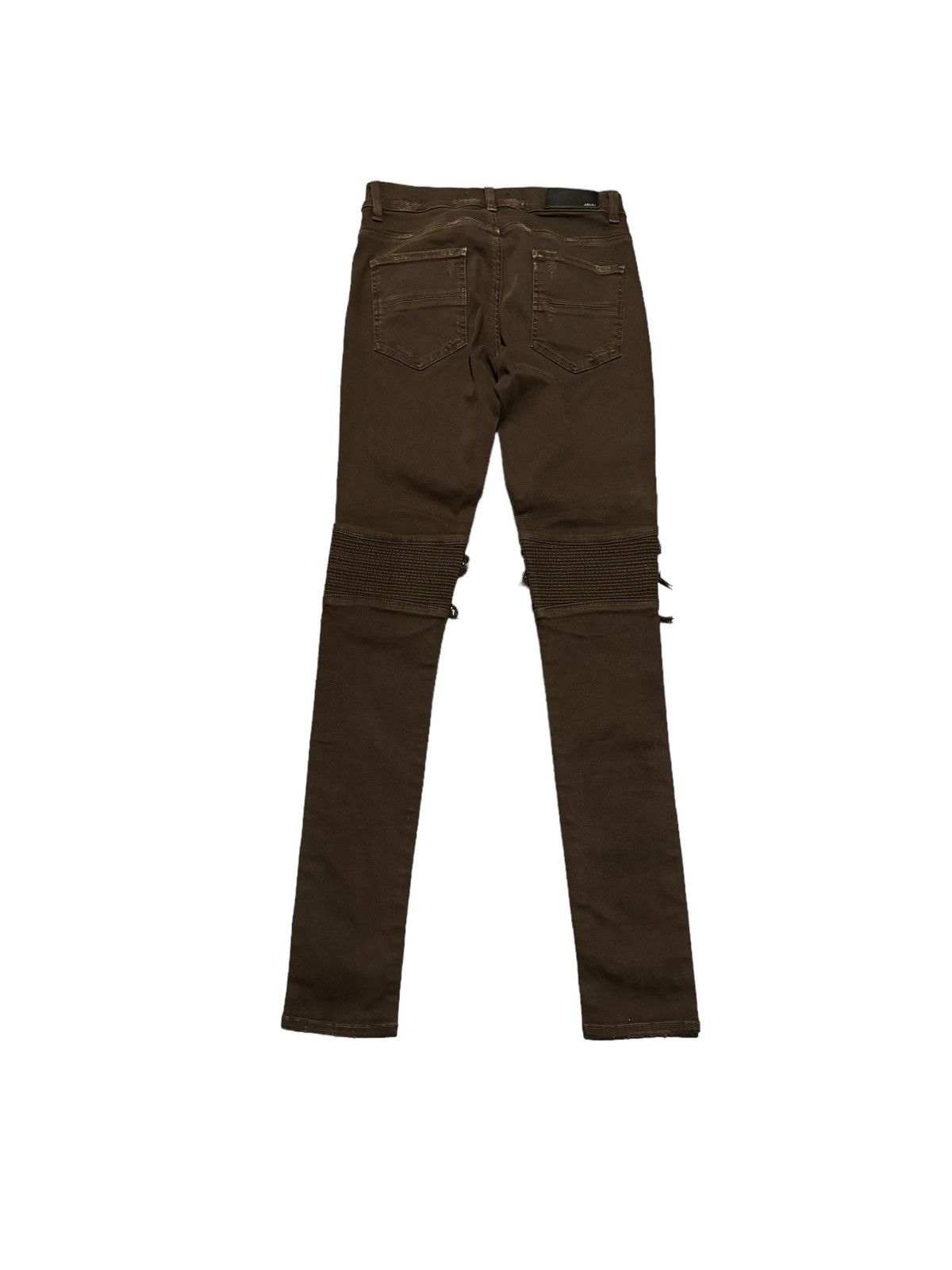 Amiri Amiri MX2 Black Leather Patchwork Jeans brown rust Size US 29 - 2 Thumbnail