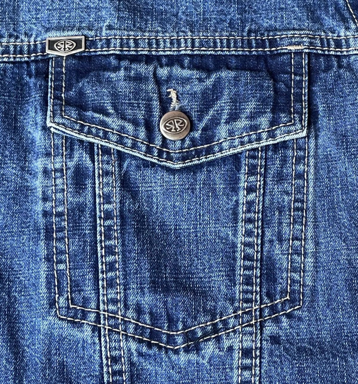 Vintage Vintage Rokoko Jeans Medium Wash Denim Trucker Jacket Size US XL / EU 56 / 4 - 4 Thumbnail