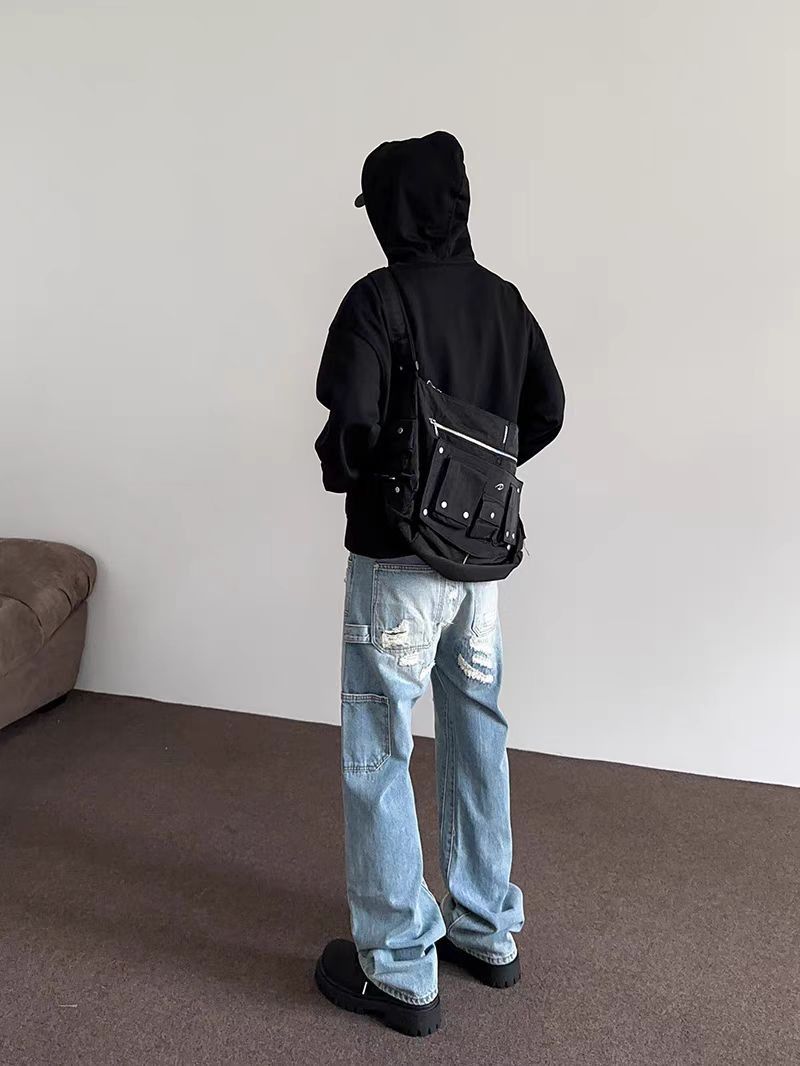 Japanese Brand × Jean Washed and ripped fringe hip-hop jeans Size US 34 / EU 50 - 3 Thumbnail