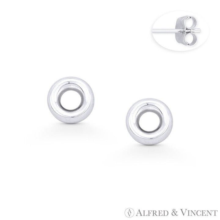 Other Open Circle Tube Stud Earrings w/ Push-Back Posts Size ONE SIZE - 1 Preview