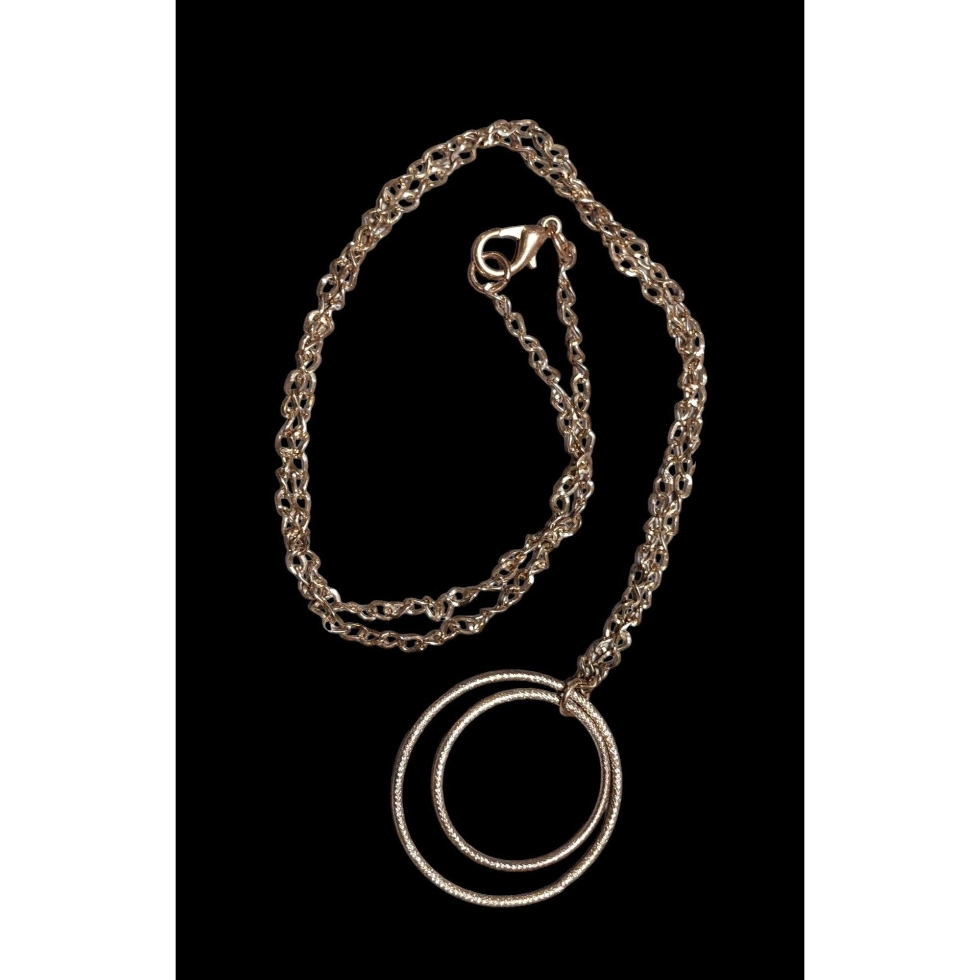 Other Rose Gold Double Circle Pendant Necklace Size ONE SIZE - 1 Thumbnail