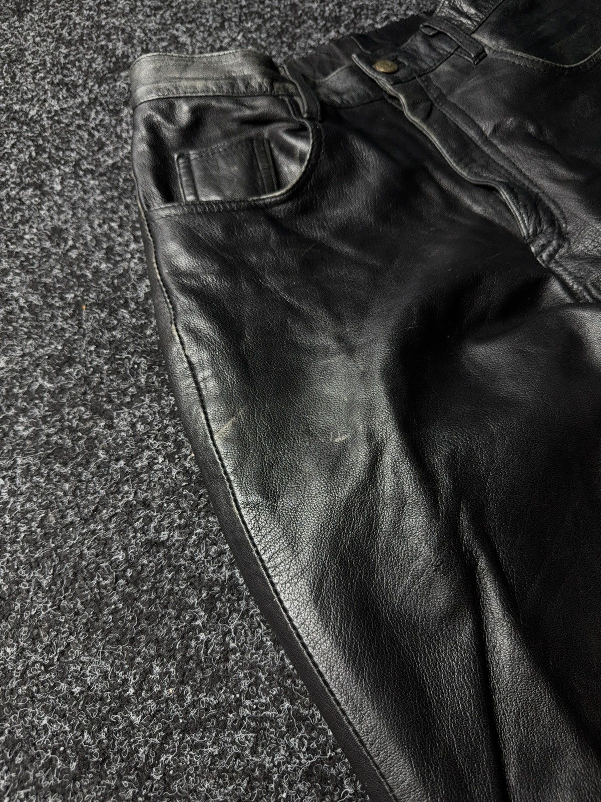 Leather Y2K Vintage Leather Pants Opium Style Alt Biker USA Rare Size US 28 / EU 44 - 7 Thumbnail
