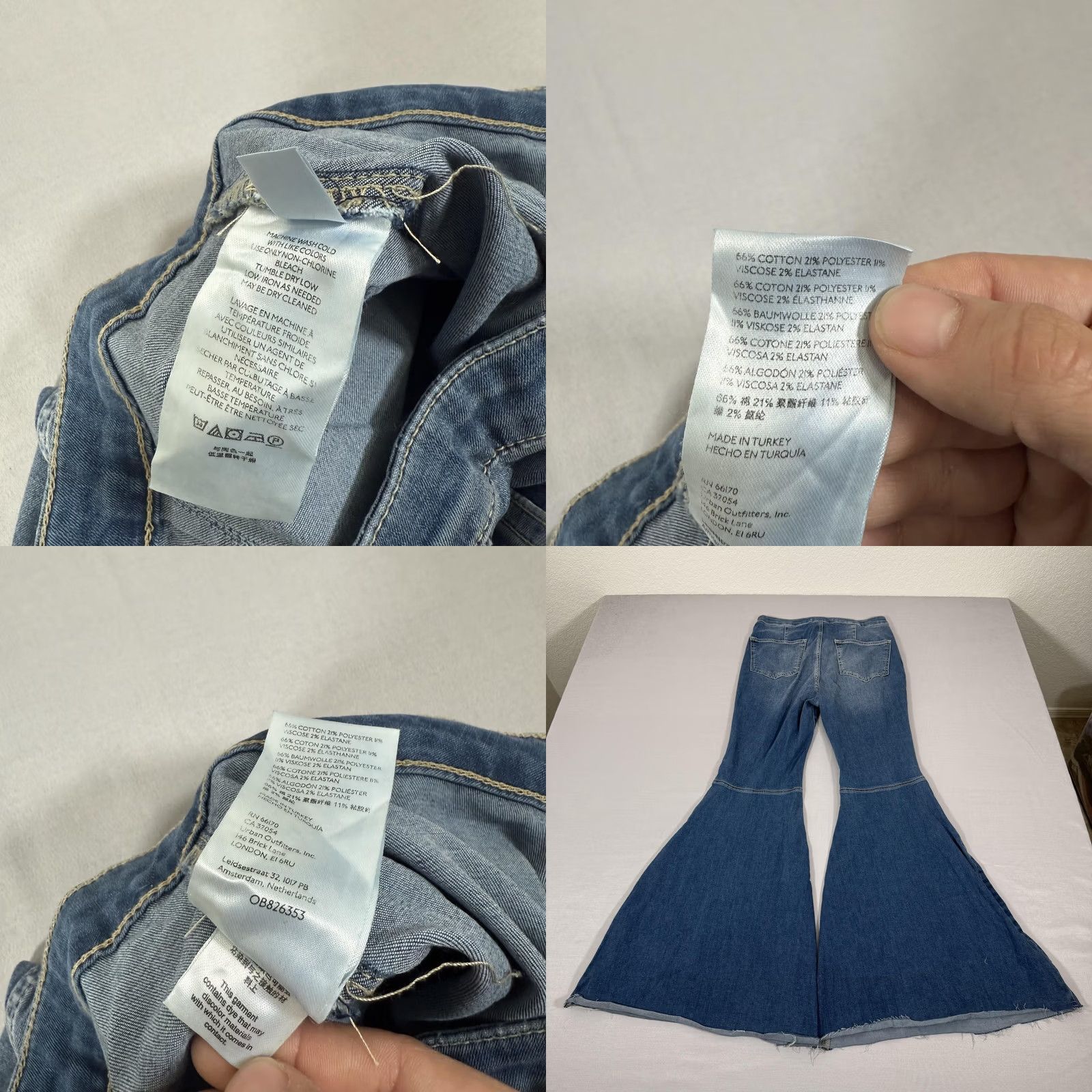 Free People Free People Jeans Womens 31 Blue Bell Bottom Super Flare Stretch Denim Pants Size 24" / US 00 / IT 34 - 9 Thumbnail