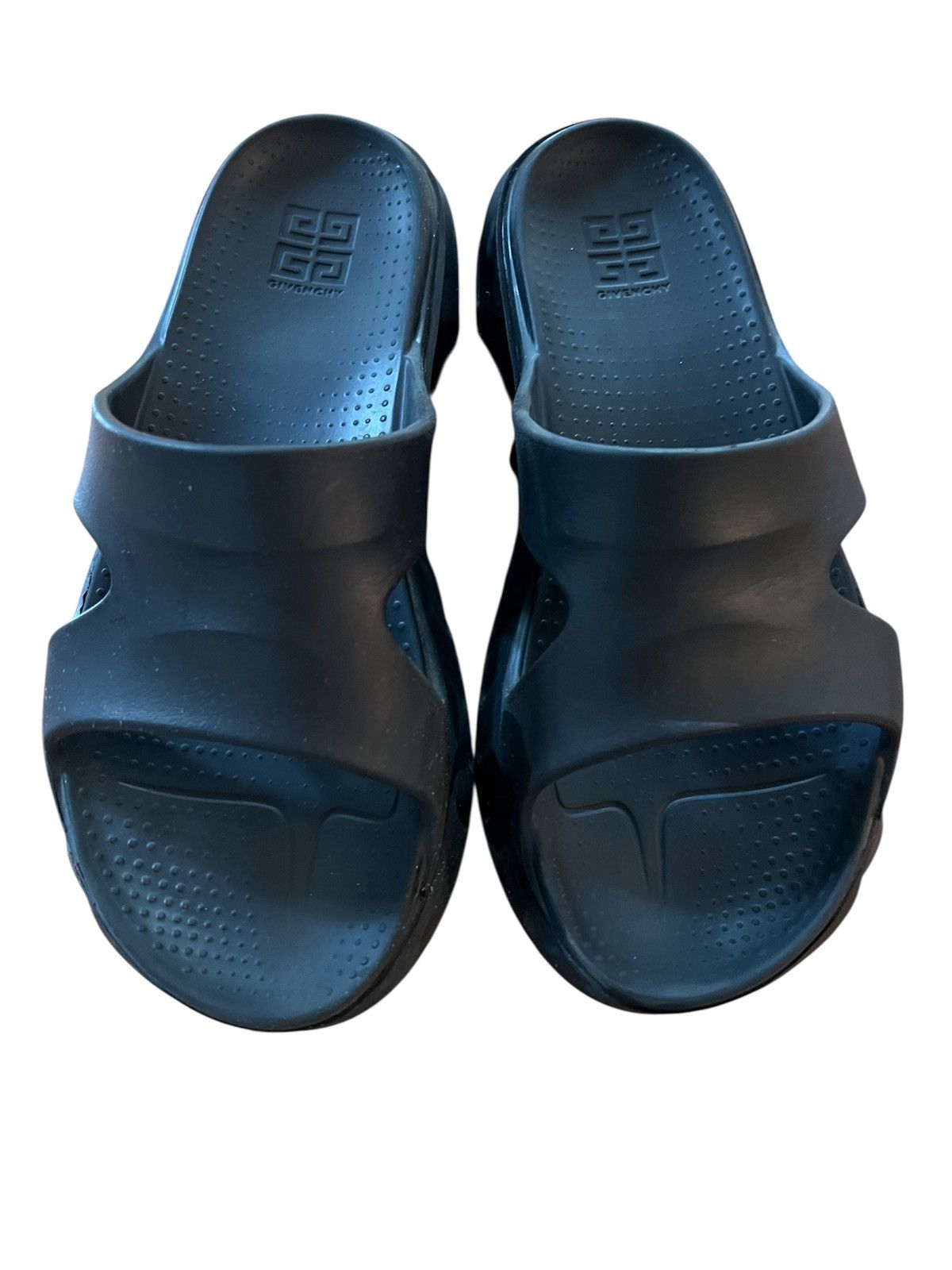 Givenchy Givenchy Marshmallow Logo-Print Rubber Slides Neutrals Size US 10 / EU 43 - 1 Thumbnail
