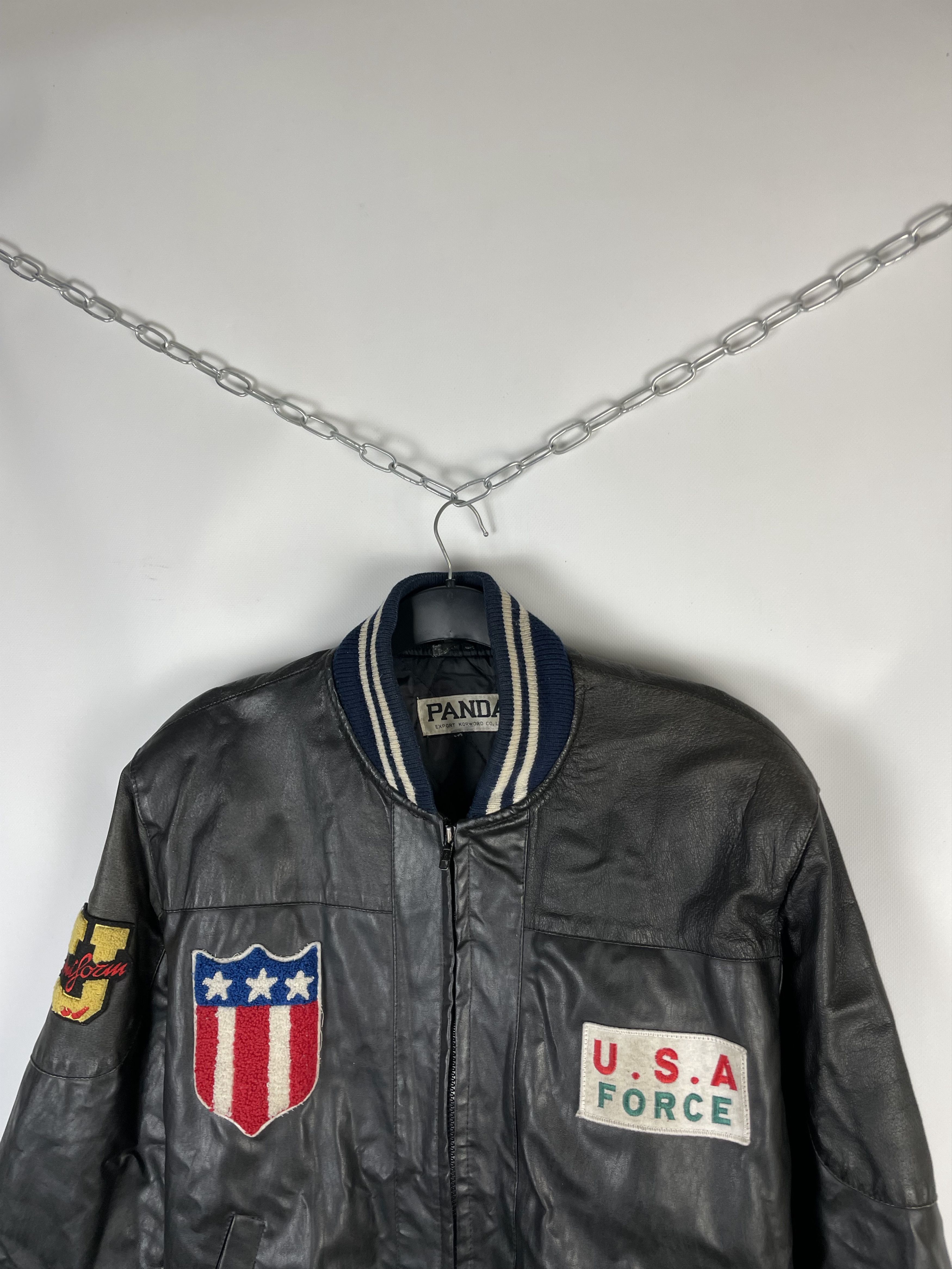 Other RARE!!! Vintage USA Air Force Army US style Leather Jacket Size US M / EU 48-50 / 2 - 4 Thumbnail