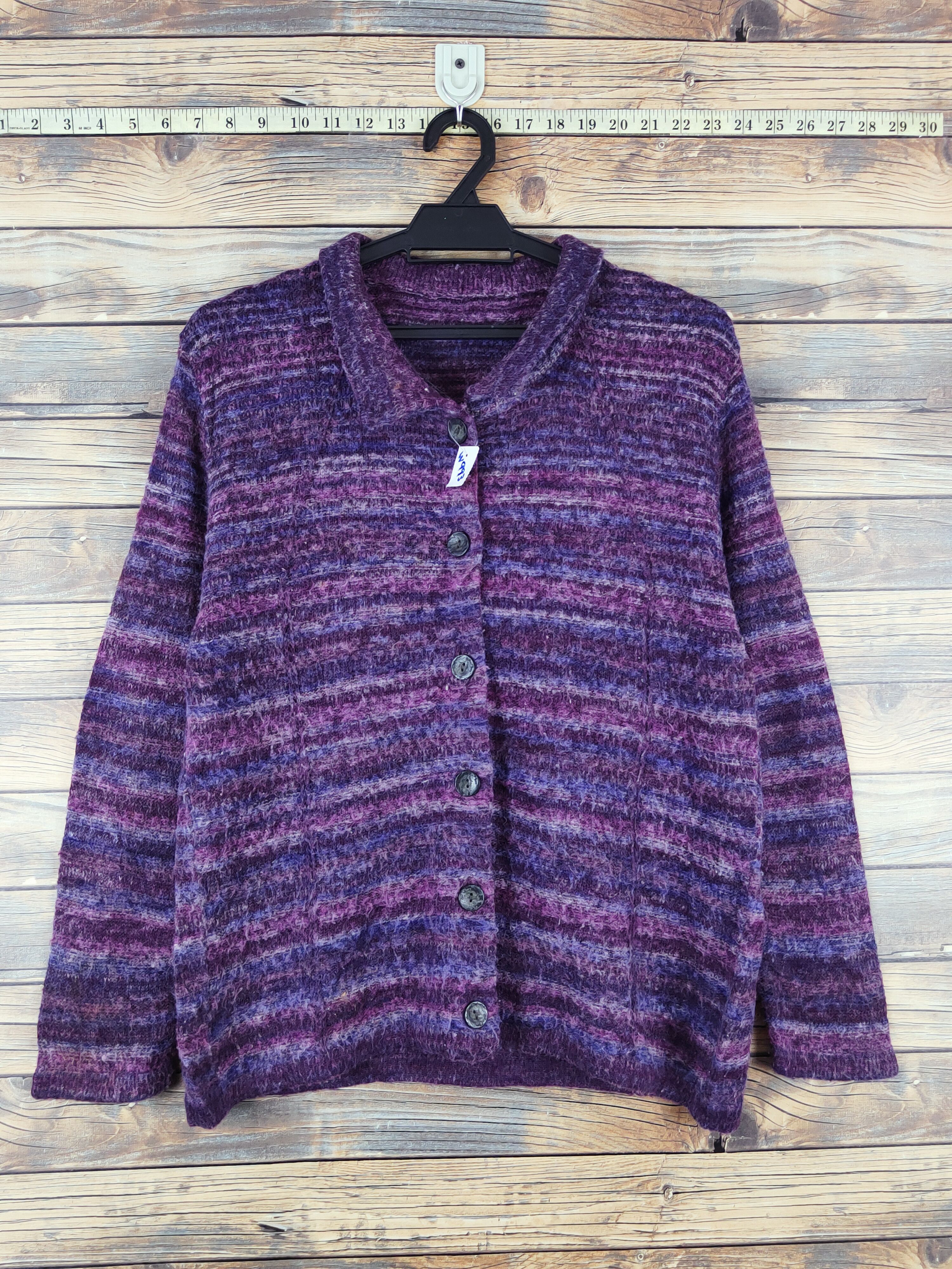 Japanese Brand Japanese Brand Dark Purple Knitwear Cardigan #W993 Size M / US 6-8 / IT 42-44 - 1 Thumbnail