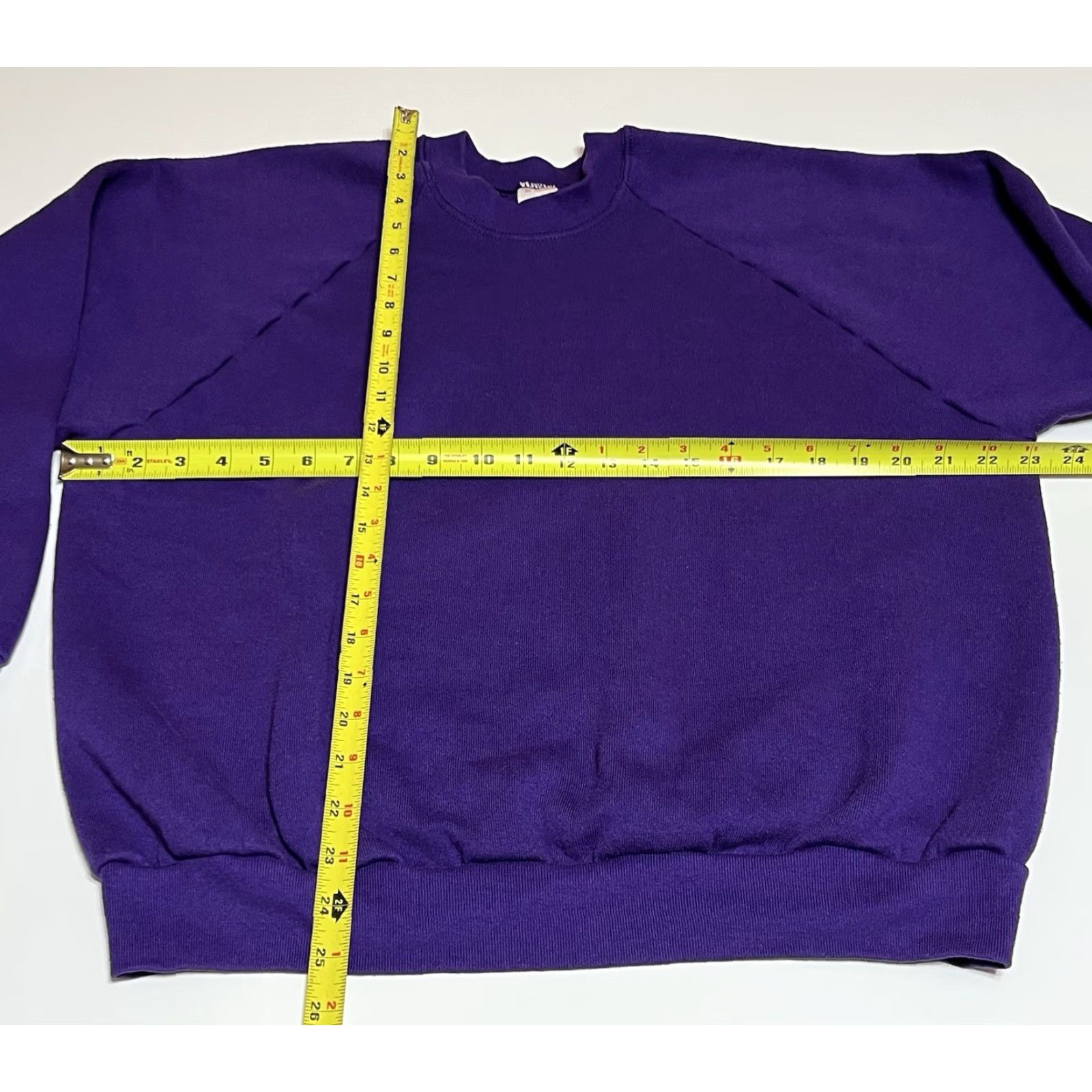 Fruit Of The Loom VINTAGE Fruit of the Loom Womens XL Purple Raglan Crewneck SweatshirtPullover Shirt Womens XL Purple Raglan 90s Hipster USA Vintage Grunge Sweatshirt Size XL / US 12-14 / IT 48-50 - 3 Thumbnail
