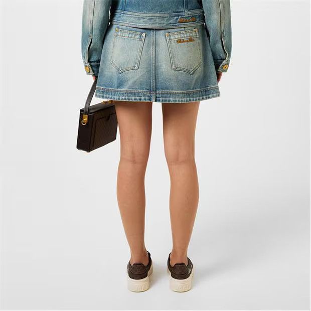 Balmain o1g2r1mq0924 Mini Skirt in Denim Blue Size 25" / US 0 / IT 36 - 5 Thumbnail