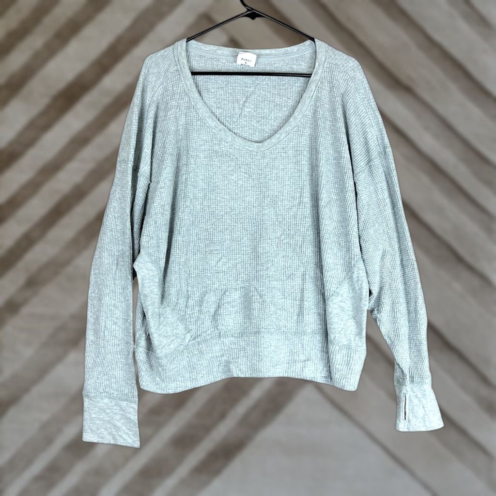 Vintage Aerie OFFLINE Shirt Gray Waffle Scoop V Neck Long Sleeve Medium Womens Size M / US 6-8 / IT 42-44 - 1 Thumbnail